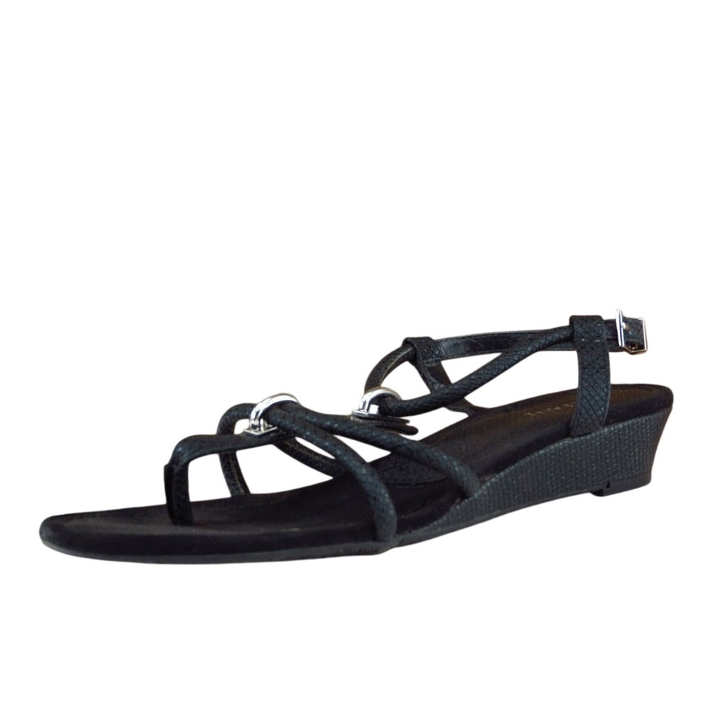 Alfani Size 6.5 M‎ Black Gladiator Synthetic Women Sandal Shoes